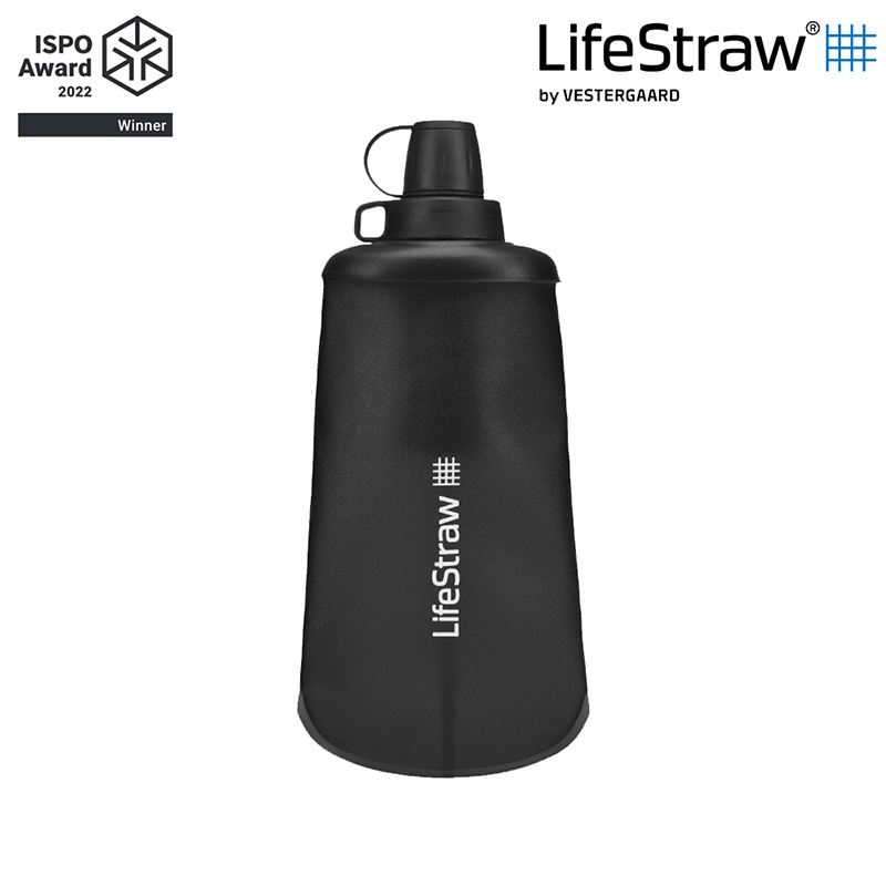 LifeStraw Peak 頂峰軟式水瓶 650ml 深灰 ISPO Award 過濾水瓶 OUTDOOR NICE-細節圖2