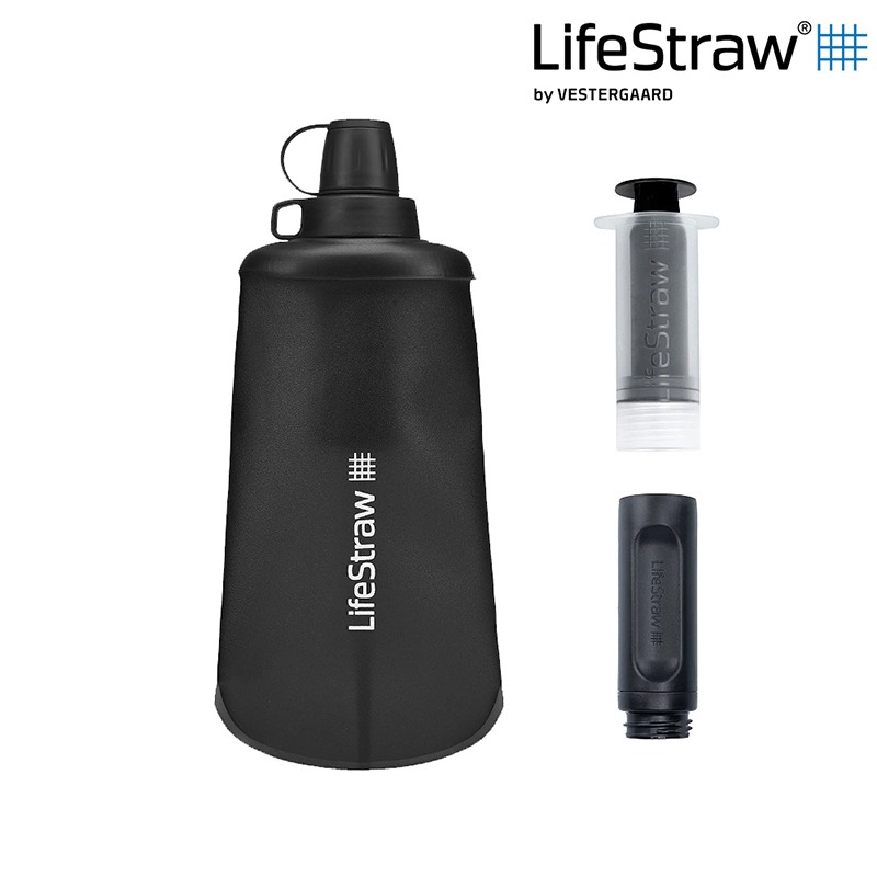 LifeStraw Peak 頂峰軟式水瓶 650ml 深灰 ISPO Award 過濾水瓶 OUTDOOR NICE-細節圖3