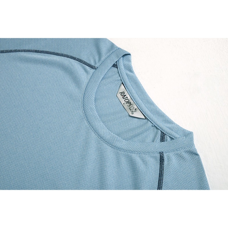 瑞多仕RATOPS 男款Coolmax 圓領排汗T恤 DB1738 冰川藍 運動短T OUTDOOR NICE-細節圖4