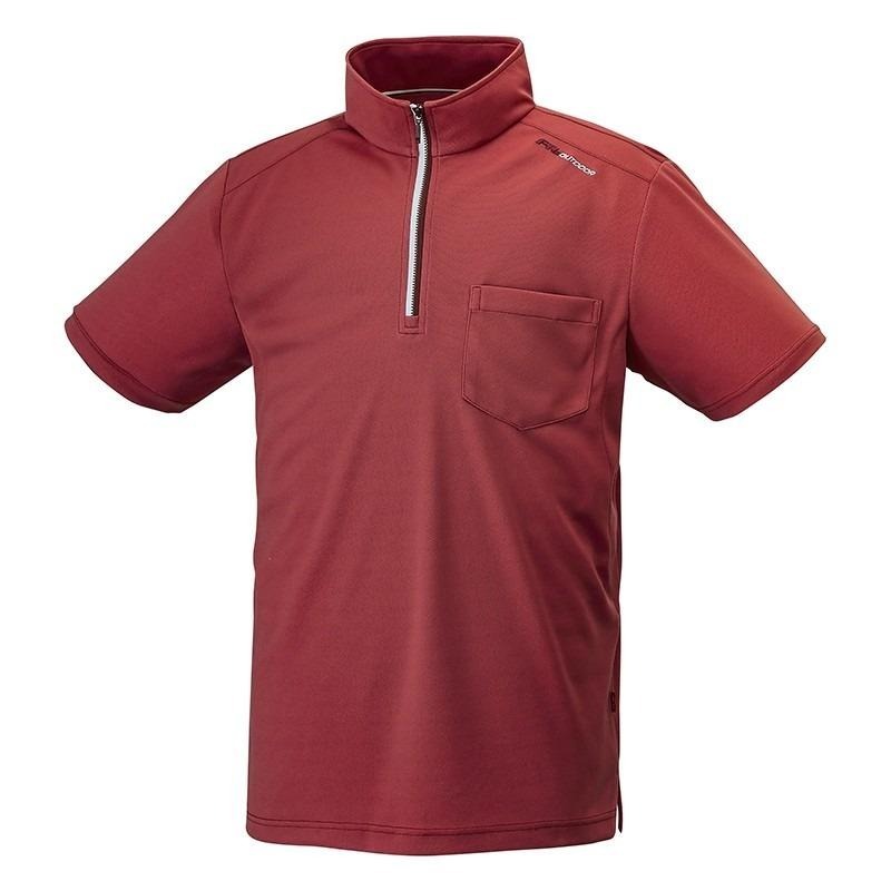 維特FIT 男款COOLMAX 立領短袖口袋上衣 ZS1108 焦糖色 排汗衣 運動休閒服 OUTDOOR NICE-細節圖2