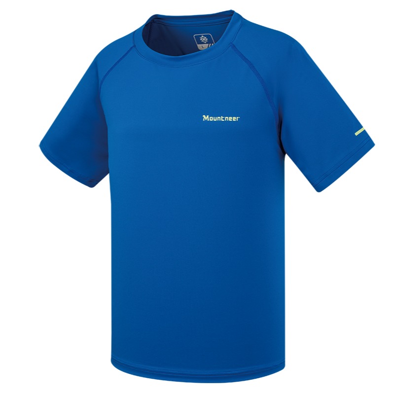 山林MOUNTNEER 男款透氣排汗抗UV上衣 51P15 水藍 排汗衣 運動T恤 透氣快乾 OUTDOOR NICE-細節圖2