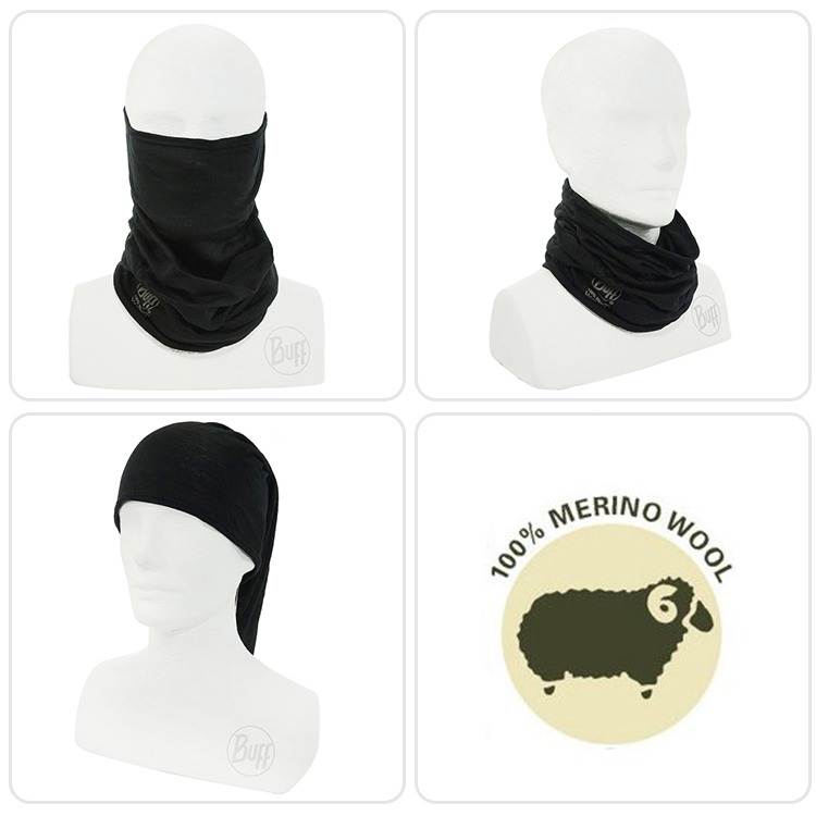 西班牙BUFF 魔術頭巾 舒適素面-美麗諾羊毛頭巾 黑色幽默 100637 圍巾 脖圍 OUTDOOR NICE-細節圖5