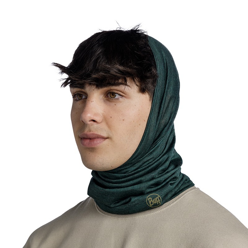 西班牙BUFF 魔術頭巾 舒適素面-美麗諾羊毛頭巾 淺草綠 113010-313 圍巾 脖圍 OUTDOOR NICE-細節圖5