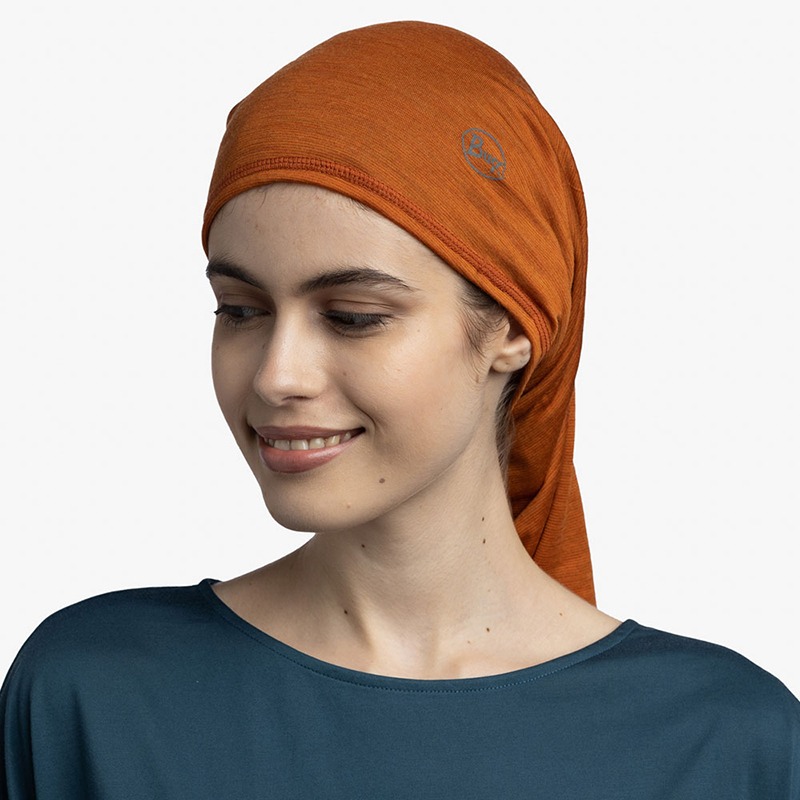 西班牙BUFF 魔術頭巾 舒適素面-美麗諾羊毛頭巾 薑黃色 117819-221 圍巾 脖圍 OUTDOOR NICE-細節圖5