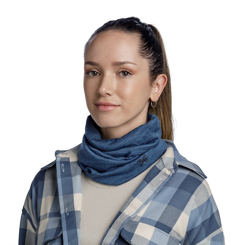 西班牙BUFF 魔術頭巾 舒適素面-美麗諾羊毛頭巾 深海藍紋 117819-759 圍巾 脖圍 OUTDOOR NICE-細節圖6