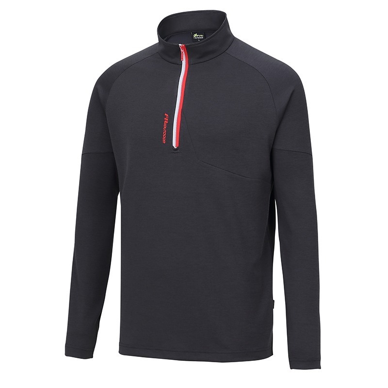 維特FIT 男款吸濕排汗抗UV立領上衣 OW1101 鐵礦灰 休閒服 排汗衣 薄長袖上衣 OUTDOOR NICE-細節圖2