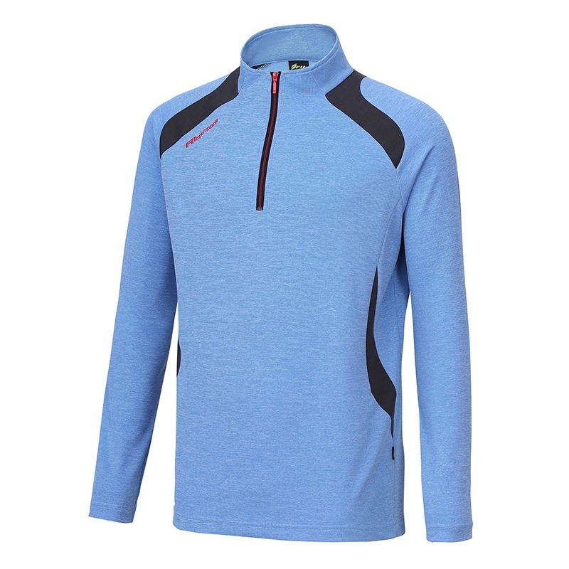 維特FIT 男款吸濕排汗抗UV立領上衣 OW1102 夢幻藍 休閒服 排汗衣 薄長袖上衣 OUTDOOR NICE-細節圖2