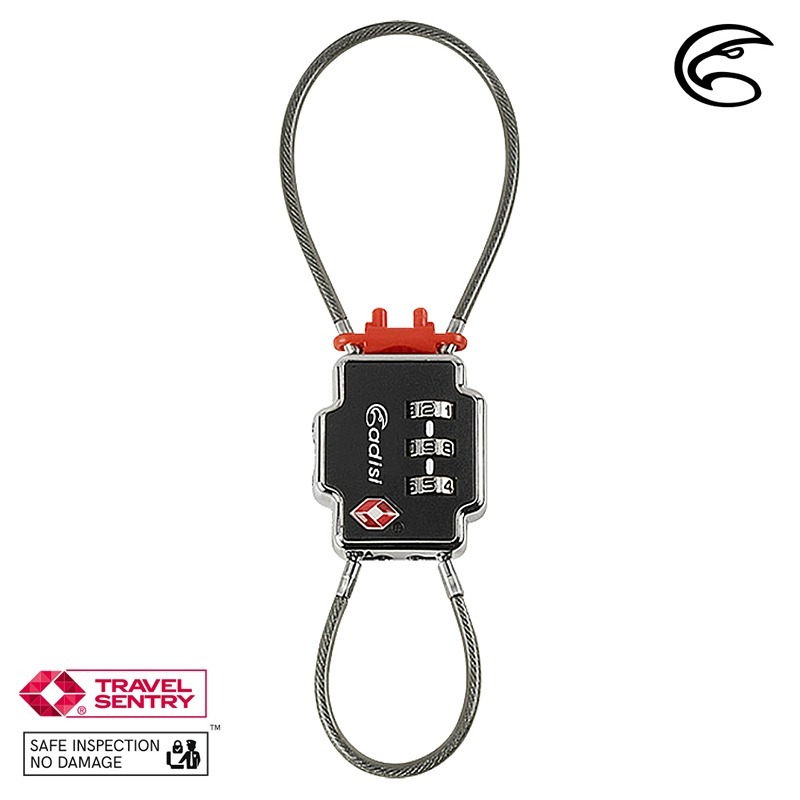 ADISI TSA海關雙鋼纜密碼鎖 黑色 AS24030 海關鎖 旅行箱鎖 防盜鎖 雙頭鎖 OUTDOOR NICE-細節圖2