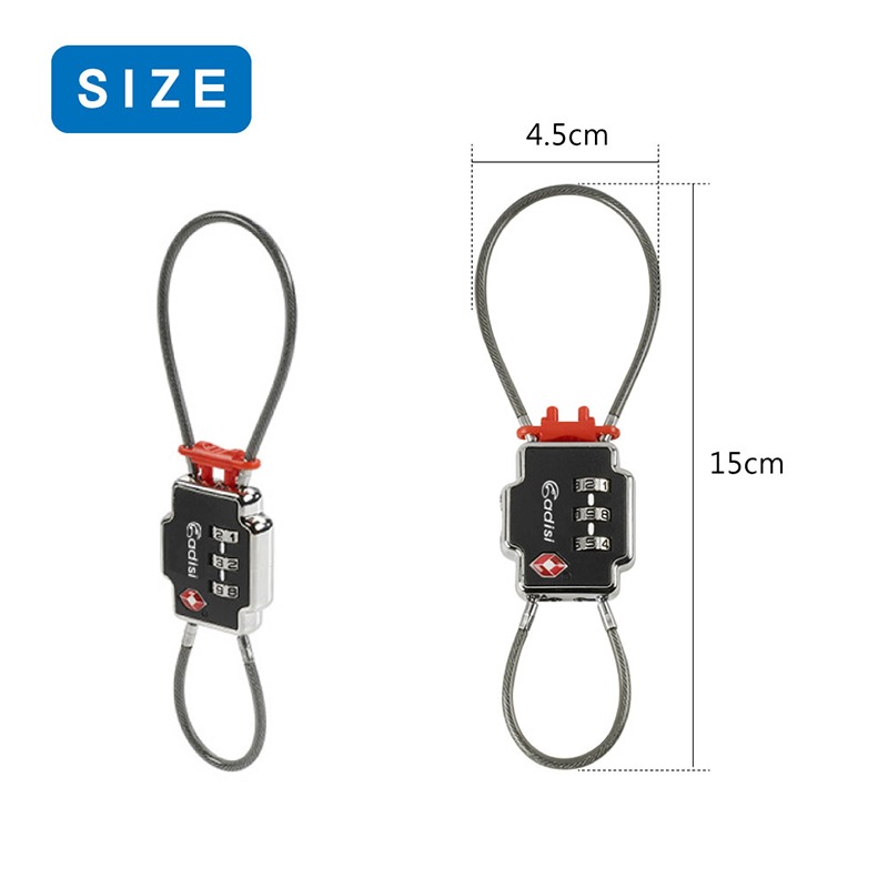 ADISI TSA海關雙鋼纜密碼鎖 黑色 AS24030 海關鎖 旅行箱鎖 防盜鎖 雙頭鎖 OUTDOOR NICE-細節圖5