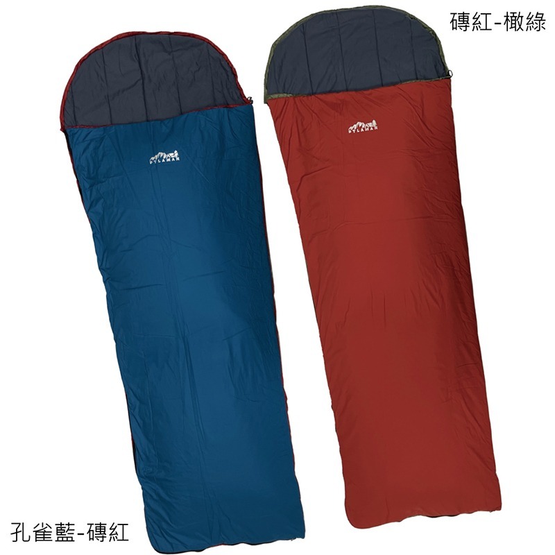 ADISI Ptlaman 輕量科技化纖睡袋 孔雀藍/磚紅 方形睡袋 登山 露營 旅遊 OUTDOOR NICE-細節圖5