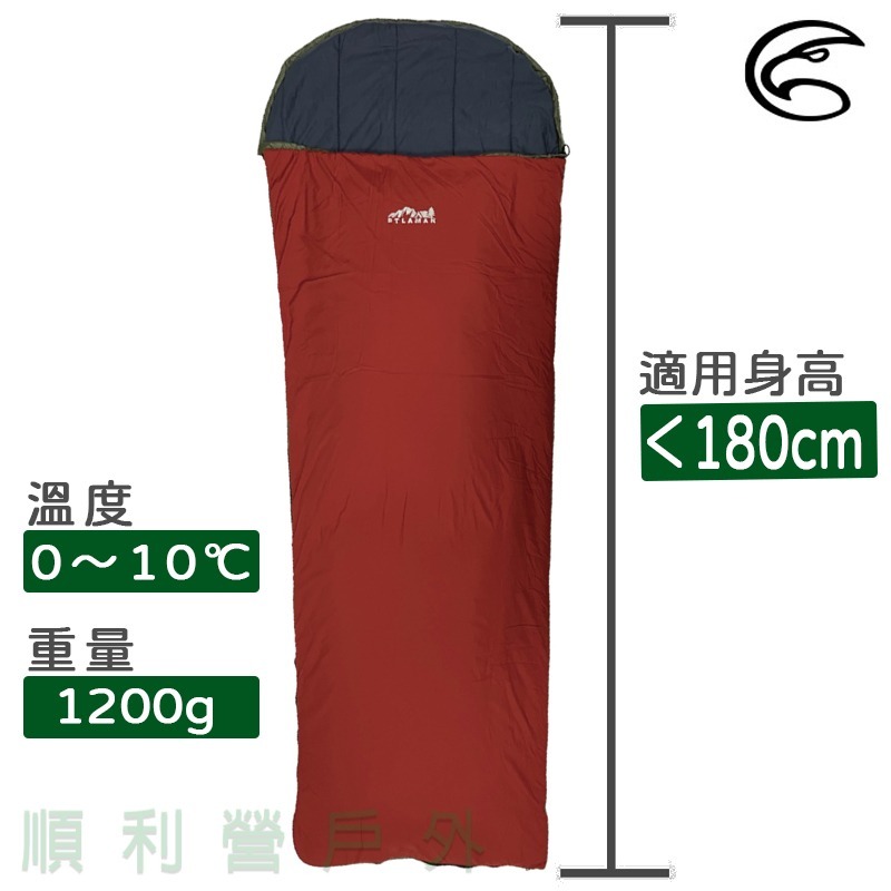 ADISI Ptlaman 輕量科技化纖睡袋 孔雀藍/磚紅 方形睡袋 登山 露營 旅遊 OUTDOOR NICE-規格圖5