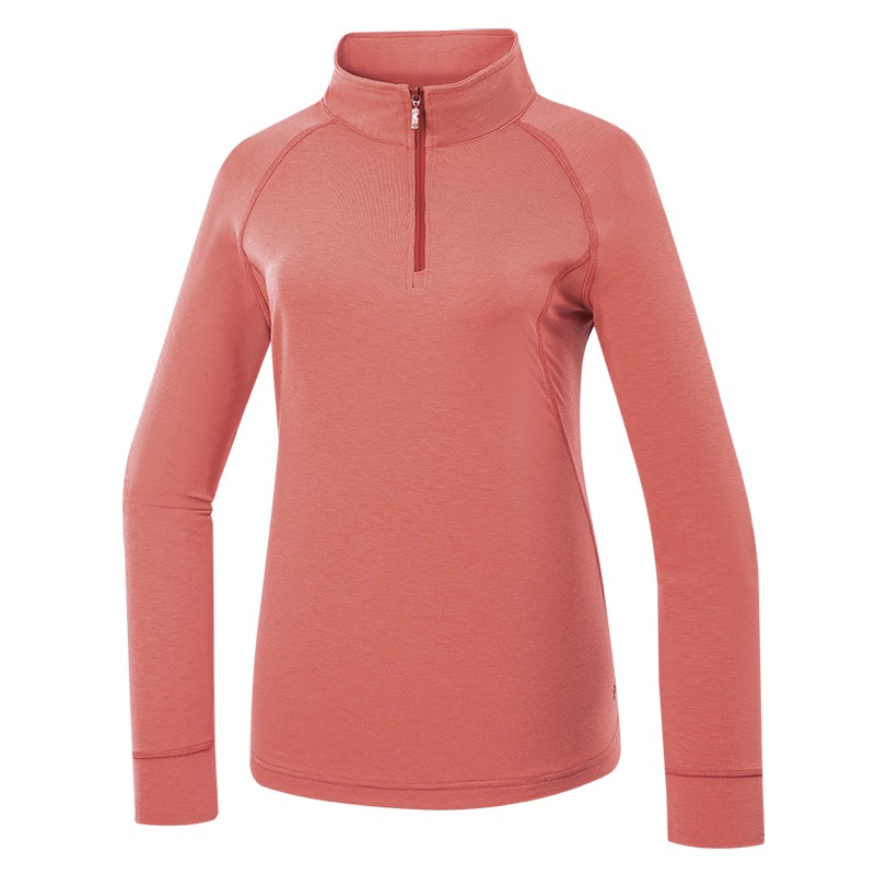 山林MOUNTNEER 女款羊毛保暖上衣 磚紅 52P02 保暖排汗衣 吸濕排汗 立領上衣 OUTDOOR NICE-細節圖2