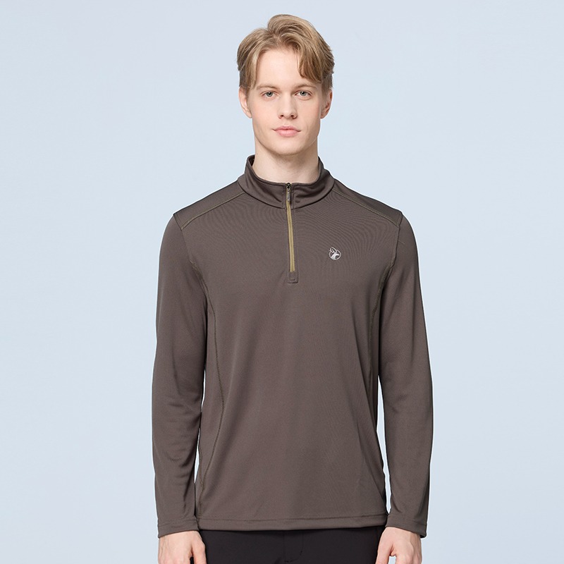 荒野WILDLAND 男款石墨烯彈性拉鍊機能衣 0B22612 忘憂森林 中層衣 運動衣 保暖 OUTDOOR NICE-細節圖2