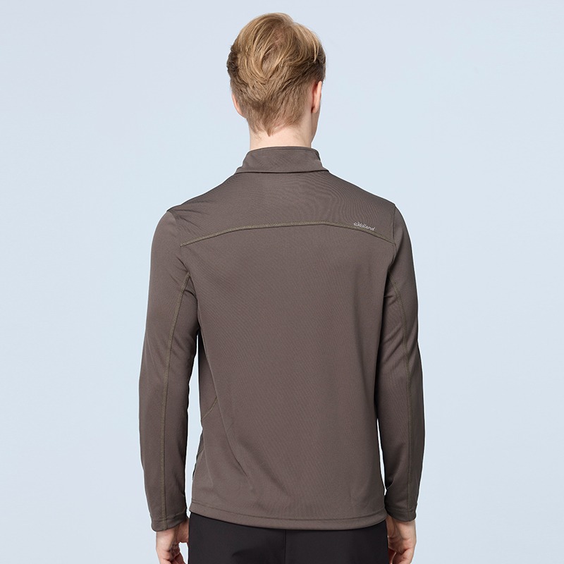 荒野WILDLAND 男款石墨烯彈性拉鍊機能衣 0B22612 忘憂森林 中層衣 運動衣 保暖 OUTDOOR NICE-細節圖4