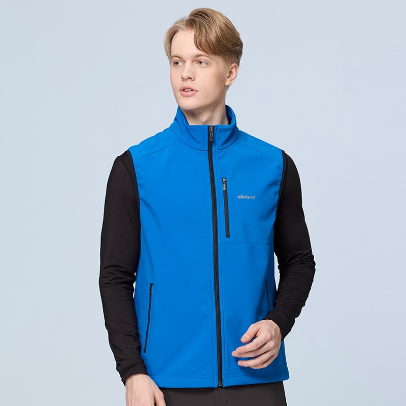 荒野WILDLAND 男款防風防潑保暖機能背心 0B22706 寶藍色 軟款背心 保暖背心 OUTDOOR NICE-細節圖2
