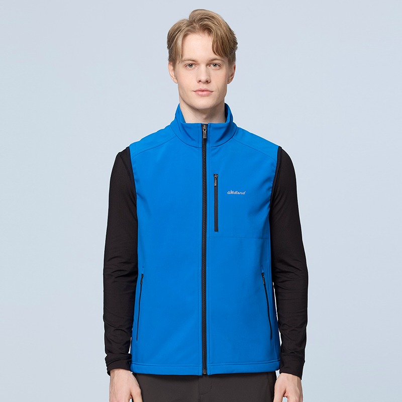 荒野WILDLAND 男款防風防潑保暖機能背心 0B22706 寶藍色 軟款背心 保暖背心 OUTDOOR NICE-細節圖3