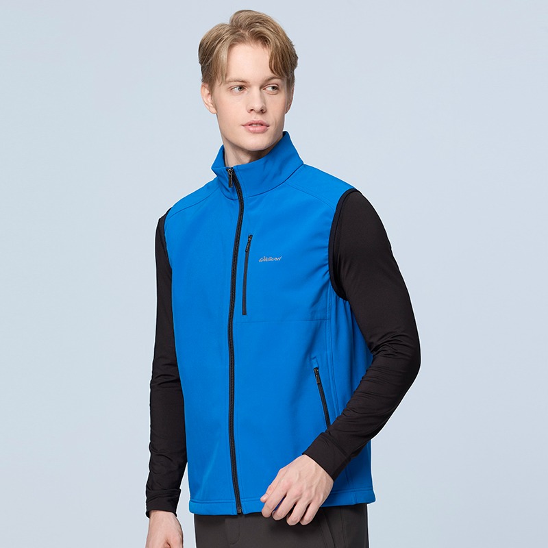 荒野WILDLAND 男款防風防潑保暖機能背心 0B22706 寶藍色 軟款背心 保暖背心 OUTDOOR NICE-細節圖4
