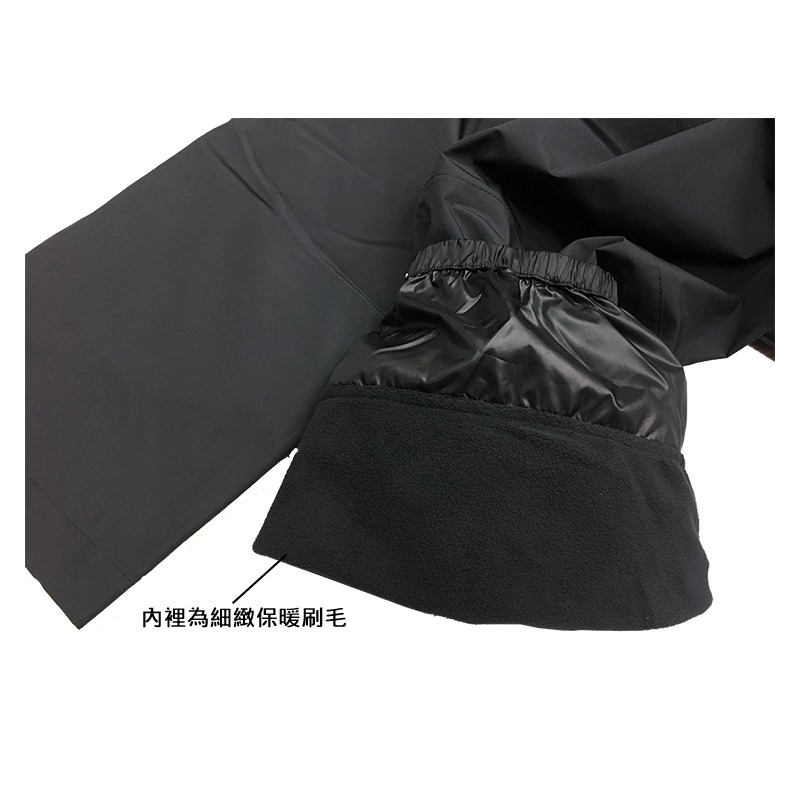 山林MOUNTNEER 女款防風防水保暖長褲 黑色 12S36 內層刷毛 防水褲 雪褲 保暖 OUTDOOR NICE-細節圖3