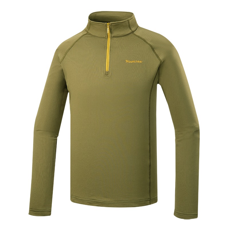 山林MOUNTNEER 男款雲彩針織保暖上衣 軍綠 22P15 刷毛衣 保暖衣 中層衣 OUTDOOR NICE-細節圖2