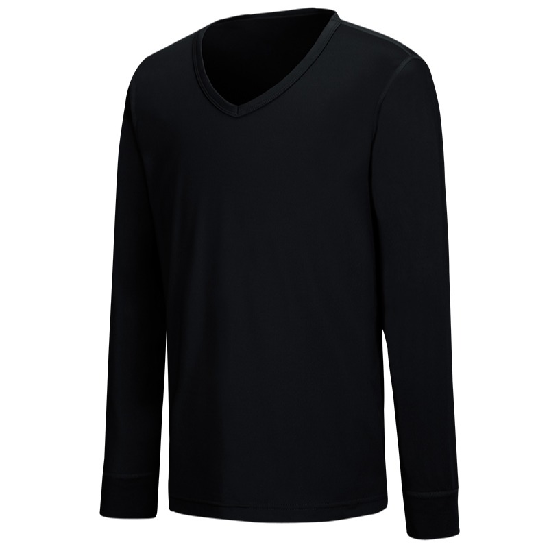 山林MOUNTNEER 男款V領遠紅外線保暖衣 黑色 32K65 衛生衣 內衣 發熱衣 OUTDOOR NICE-細節圖2