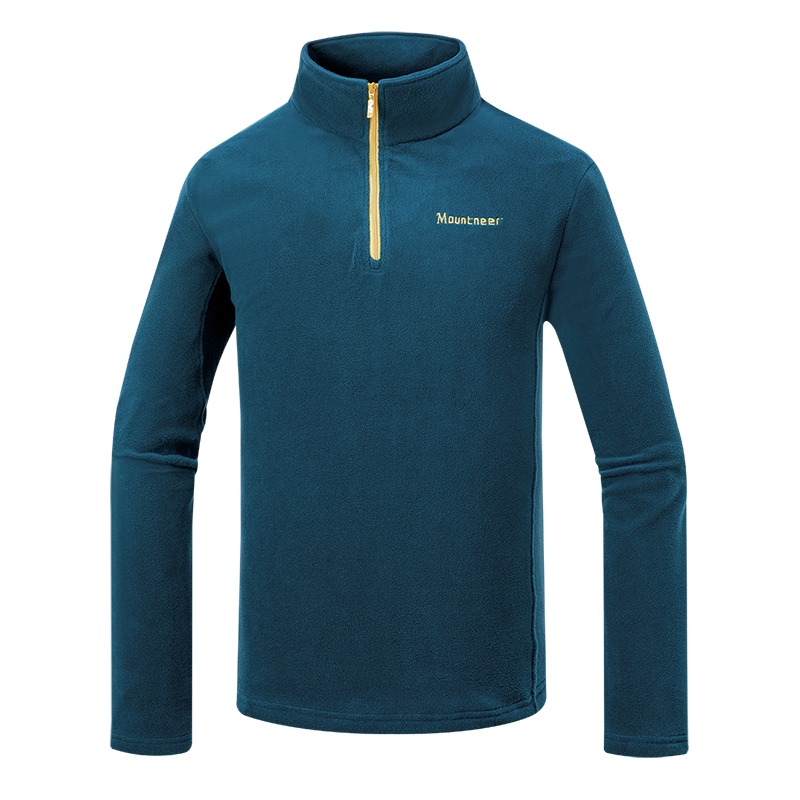 山林MOUNTNEER 男款刷毛保暖上衣 52F01 深藍 厚刷毛上衣 中層衣 蓄熱保暖 OUTDOOR NICE-細節圖2
