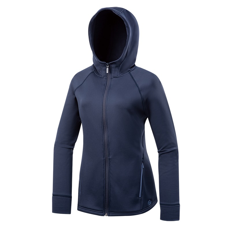 山林MOUNTNEER 女款四彈針織保暖連帽外套 52J06 丈青 刷毛外套 保暖外套 OUTDOOR NICE-細節圖2