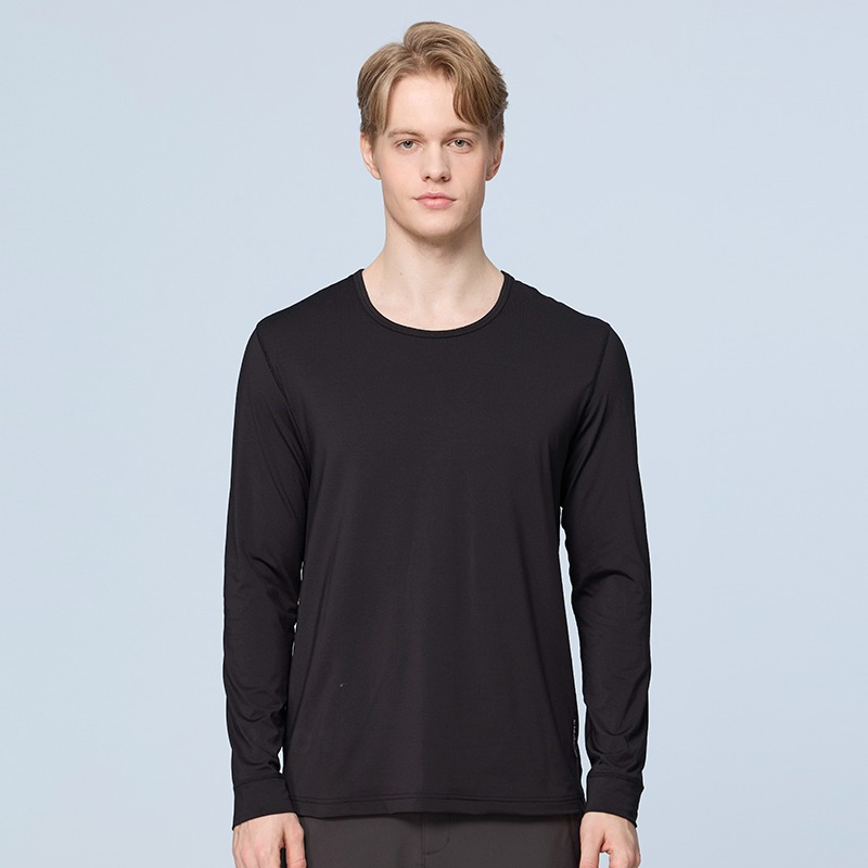 荒野WILDLAND 男Super hot石墨烯圓領保暖衣 W2686 黑色 衛生衣 輕量保暖 OUTDOOR NICE-細節圖2