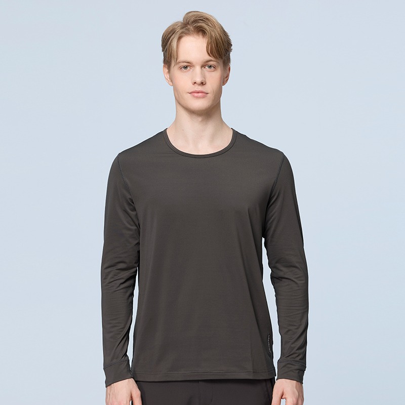 荒野WILDLAND 男Super hot石墨烯圓領保暖衣 W2686 石墨灰 衛生衣 內衣 OUTDOOR NICE-細節圖2