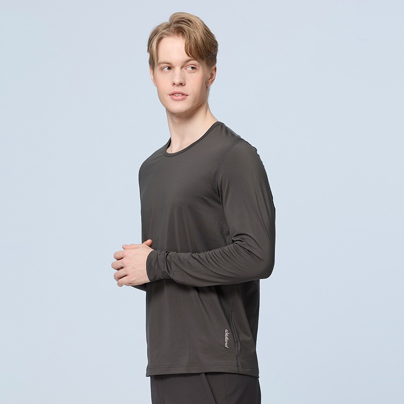 荒野WILDLAND 男Super hot石墨烯圓領保暖衣 W2686 石墨灰 衛生衣 內衣 OUTDOOR NICE-細節圖3