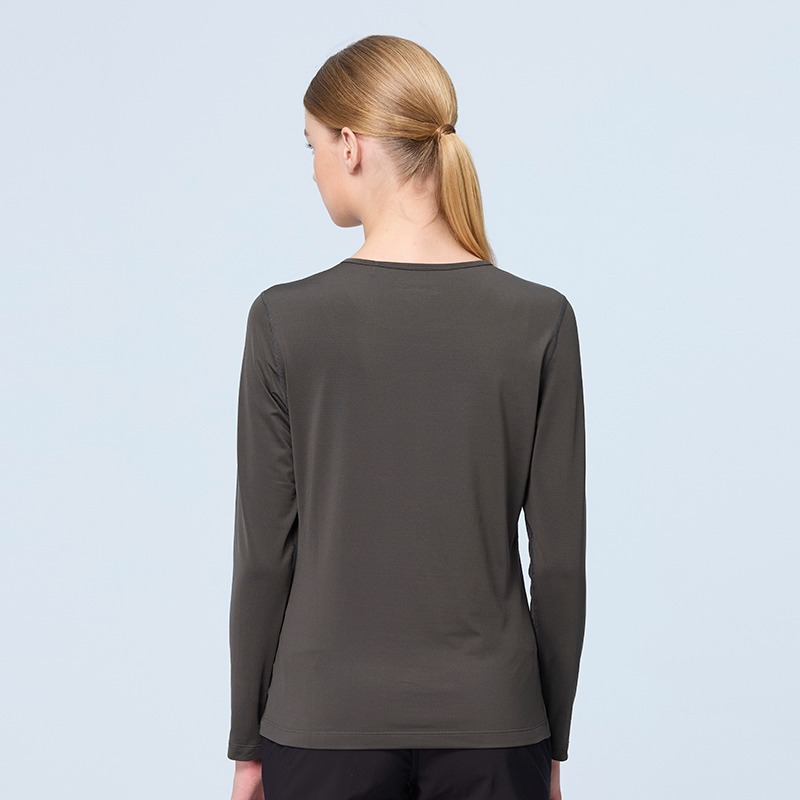 荒野WILDLAND 女Super hot石墨烯圓領保暖衣 W2687 石墨灰 衛生衣 內衣 OUTDOOR NICE-細節圖4