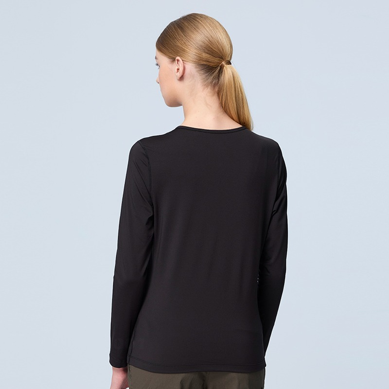 荒野WILDLAND 女Super hot石墨烯圓領保暖衣 W2687 黑色 衛生衣 內衣 OUTDOOR NICE-細節圖4