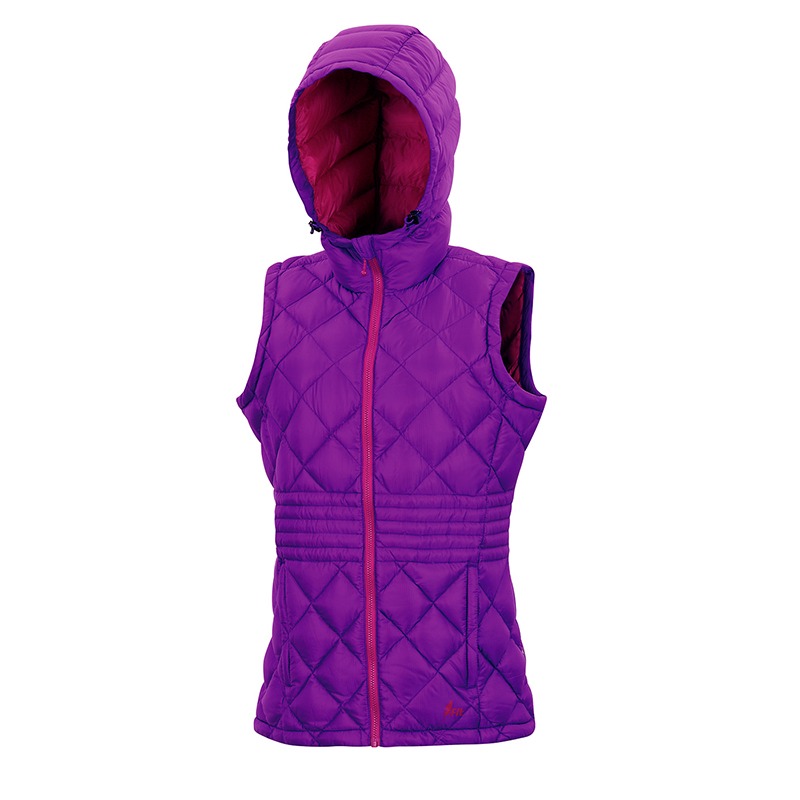 維特FIT 女款輕量連帽羽絨背心 HW2401 紫色 保暖背心 防寒背心 連帽背心 OUTDOOR NICE-細節圖2