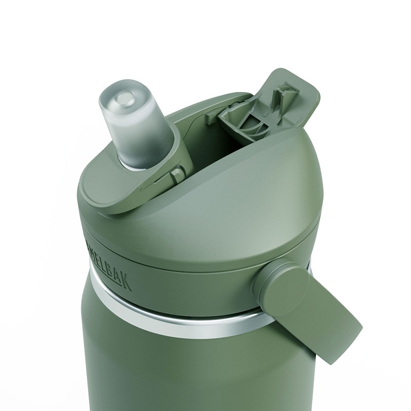 美國CAMELBAK Flip Straw不鏽鋼多水吸管保溫瓶(保冰) 青苔綠 不鏽鋼保溫瓶 OUTDOOR NICE-細節圖4