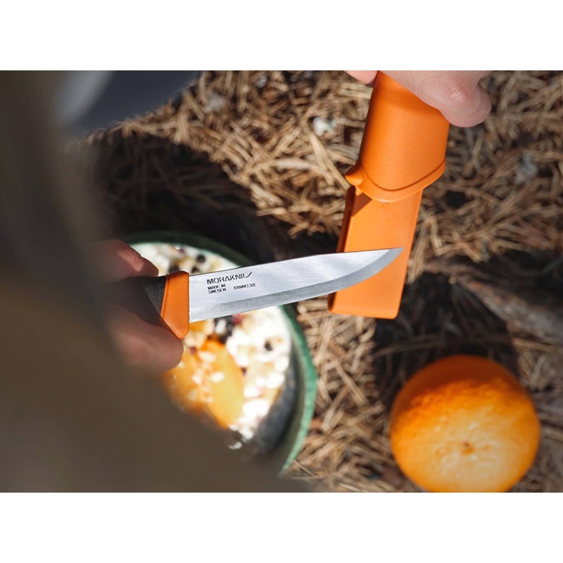 瑞典Morakniv Companion 多功能不鏽鋼直刀 軍綠 露營刀 登山刀 OUTDOOR NICE-細節圖4