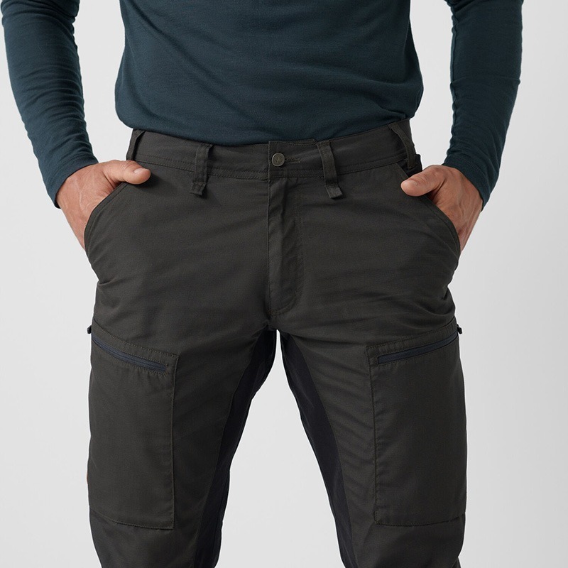 瑞典 FJALLRAVEN Abisko Lite 拼接彈性長褲 82890R 深灰 輕量耐磨 OUTDOOR NICE-細節圖8