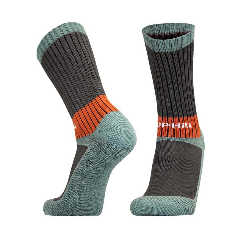UphillSport VAARU M3 專業中筒健走襪 灰橘 E8862 登山襪 健行襪 OUTDOOR NICE-細節圖3