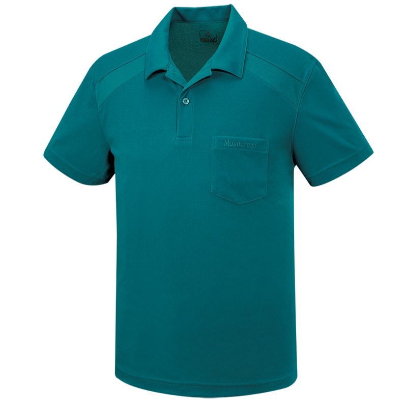 山林MOUNTNEER 男款透氣排汗上衣 51P45 藍綠 排汗衣 休閒服 POLO衫 OUTDOOR NICE-細節圖2