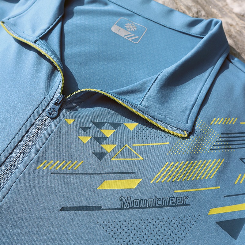 山林MOUNTNEER 男款木醣醇涼感上衣 51P31 碧藍 排汗衣 涼感POLO衫 團體服 OUTDOOR NICE-細節圖3
