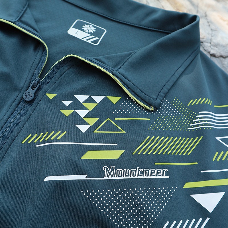 山林MOUNTNEER 男款木醣醇涼感上衣 51P31 深灰綠 排汗衣 涼感POLO衫 團體服 OUTDOOR NICE-細節圖3