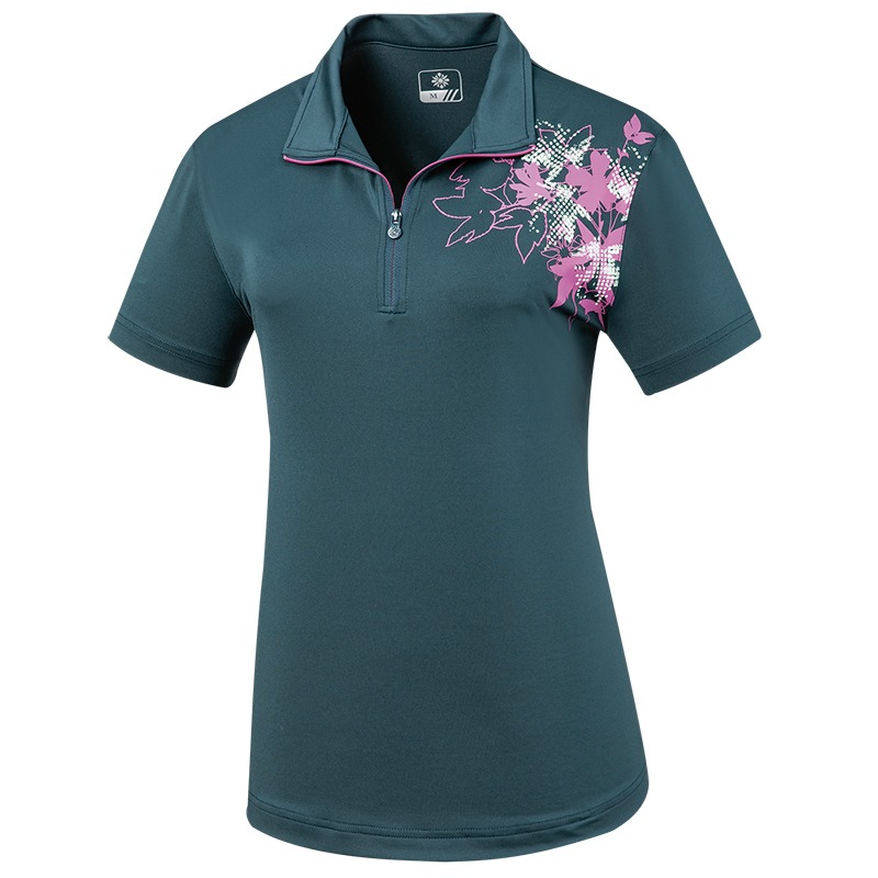 山林MOUNTNEER 女款木醣醇涼感上衣 51P32 深灰綠 排汗衣 涼感POLO衫 團體服 OUTDOOR NICE-細節圖2