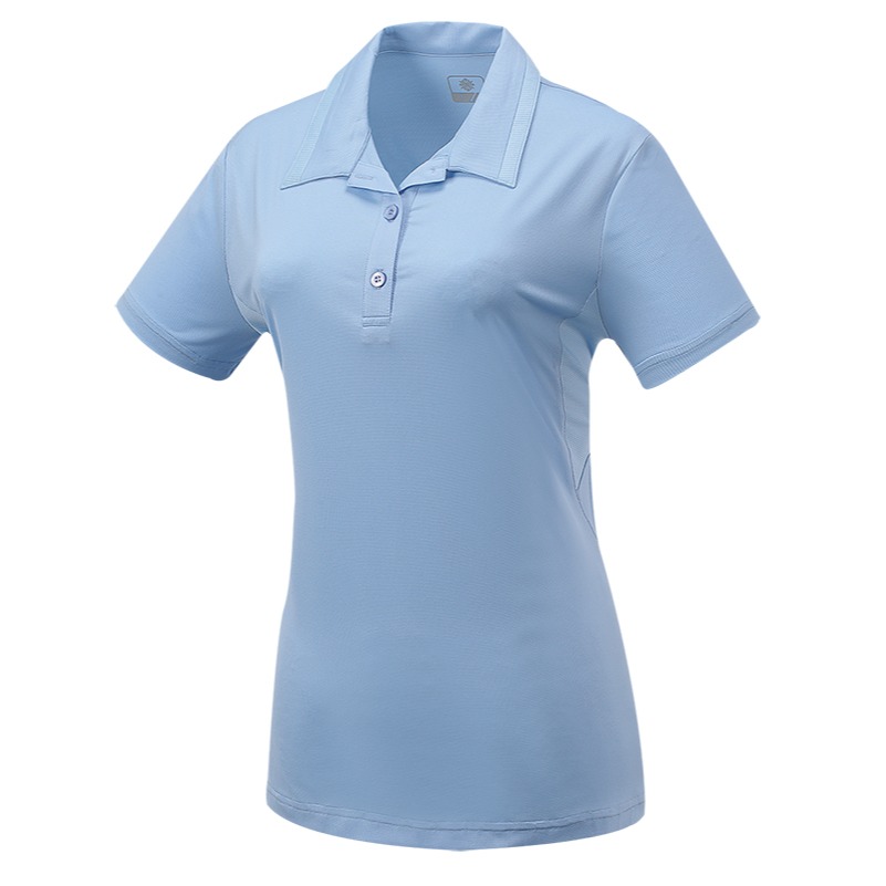 山林MOUNTNEER 女款抗菌透氣排汗上衣 41P68 粉藍 排汗POLO 排汗休閒服 OUTDOOR NICE-細節圖2