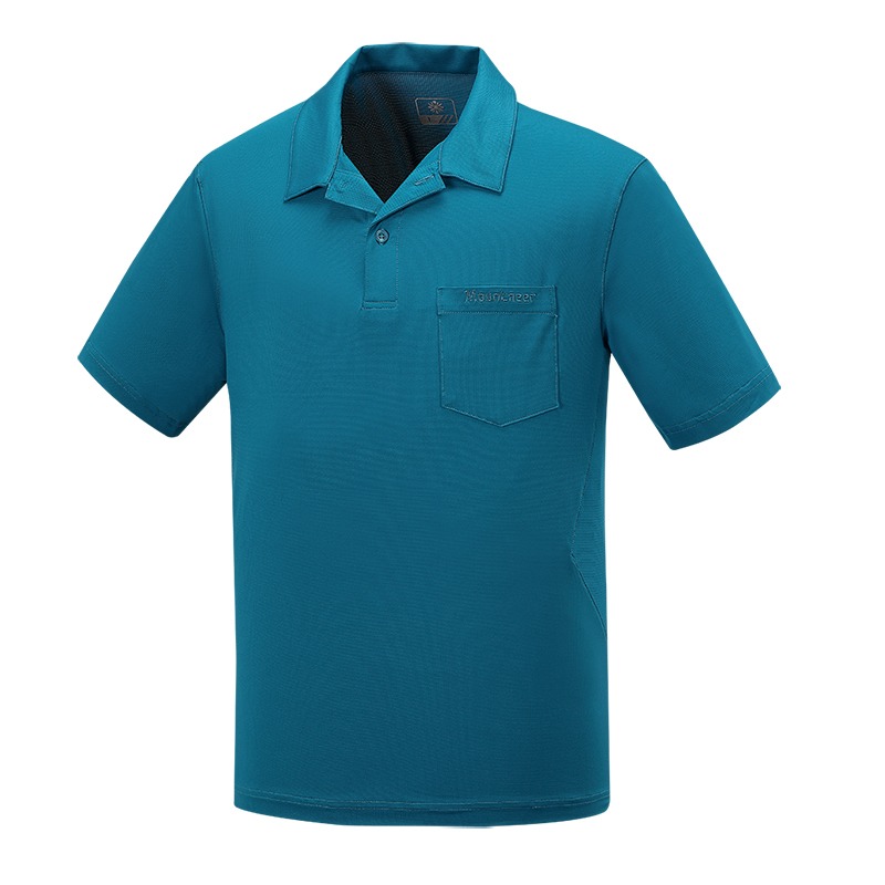 山林MOUNTNEER 男款抗菌透氣排汗上衣 41P67 海藍 排汗POLO 排汗休閒服 OUTDOOR NICE-細節圖2