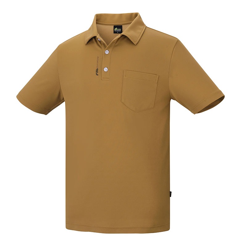 維特FIT 男款膠原蛋白消臭抗UV涼感短袖POLO衫 QS1101 黃褐色 排汗衣 休閒服 OUTDOOR NICE-細節圖2