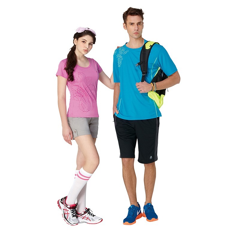 名典 Spar 女款吸濕排汗印花短袖T恤 SA105334 淺紫色 排汗T恤 運動T恤 圓領T OUTDOOR NICE-細節圖2