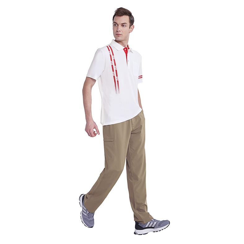 名典 Spar 男款涼感吸濕排汗短袖POLO衫 SA106303 白色 排汗衣 運動休閒服 OUTDOOR NICE-細節圖2