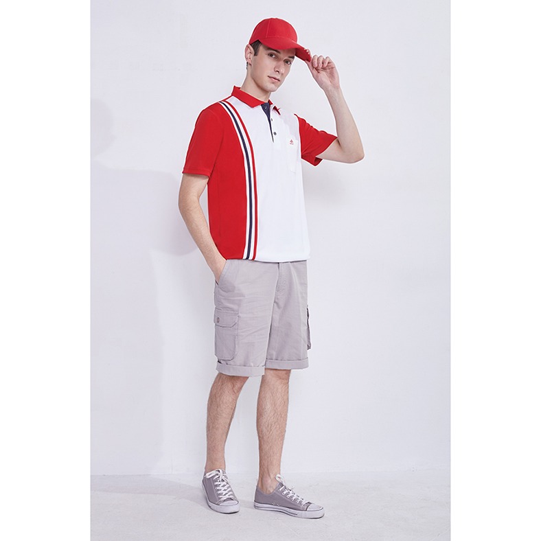 名典 Spar 男款細網眼吸濕排汗短袖衫 SA106307 炫紅色 排汗衣 運動休閒服 OUTDOOR NICE-細節圖2