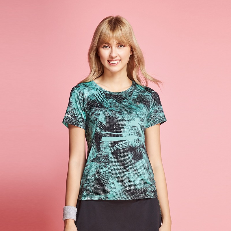 名典 Spar 女款涼感圓領排汗T恤 蒂芬妮綠 SA1096102 運動T恤 排汗衣 涼感衣 OUTDOOR NICE-細節圖2