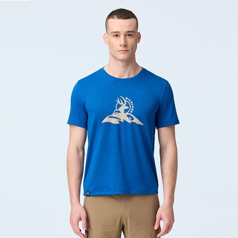 荒野WILDLAND 男款wildland-20周年經典紀念T 0B21612 水手藍 排汗衣 OUTDOOR NICE-細節圖2