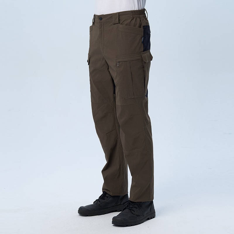 荒野 WILDLAND 男款彈性抗UV多袋拼接工裝褲 0B21316 摩卡色 排汗快乾 登山褲 OUTDOOR NICE-細節圖2