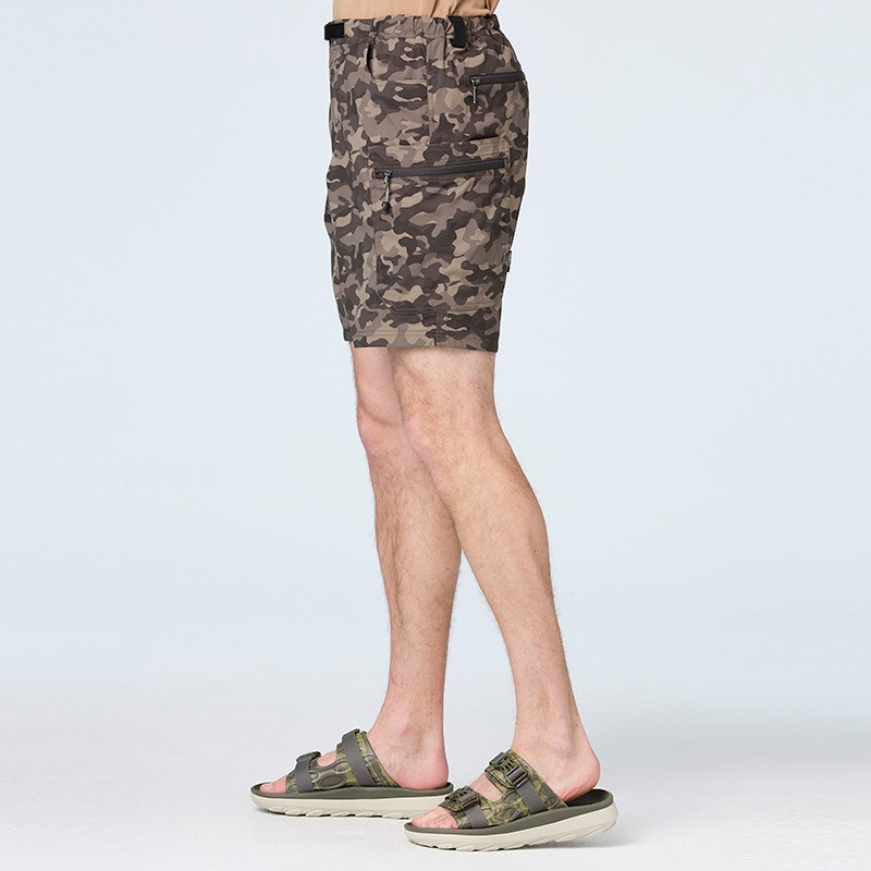 荒野 WILDLAND 男款迷彩抗UV多口袋工裝短褲 0B21382 松果褐 排汗短褲 五分褲 OUTDOOR NICE-細節圖3